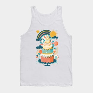 Celestial Confection: A Colourful Delight Cake Tank Top